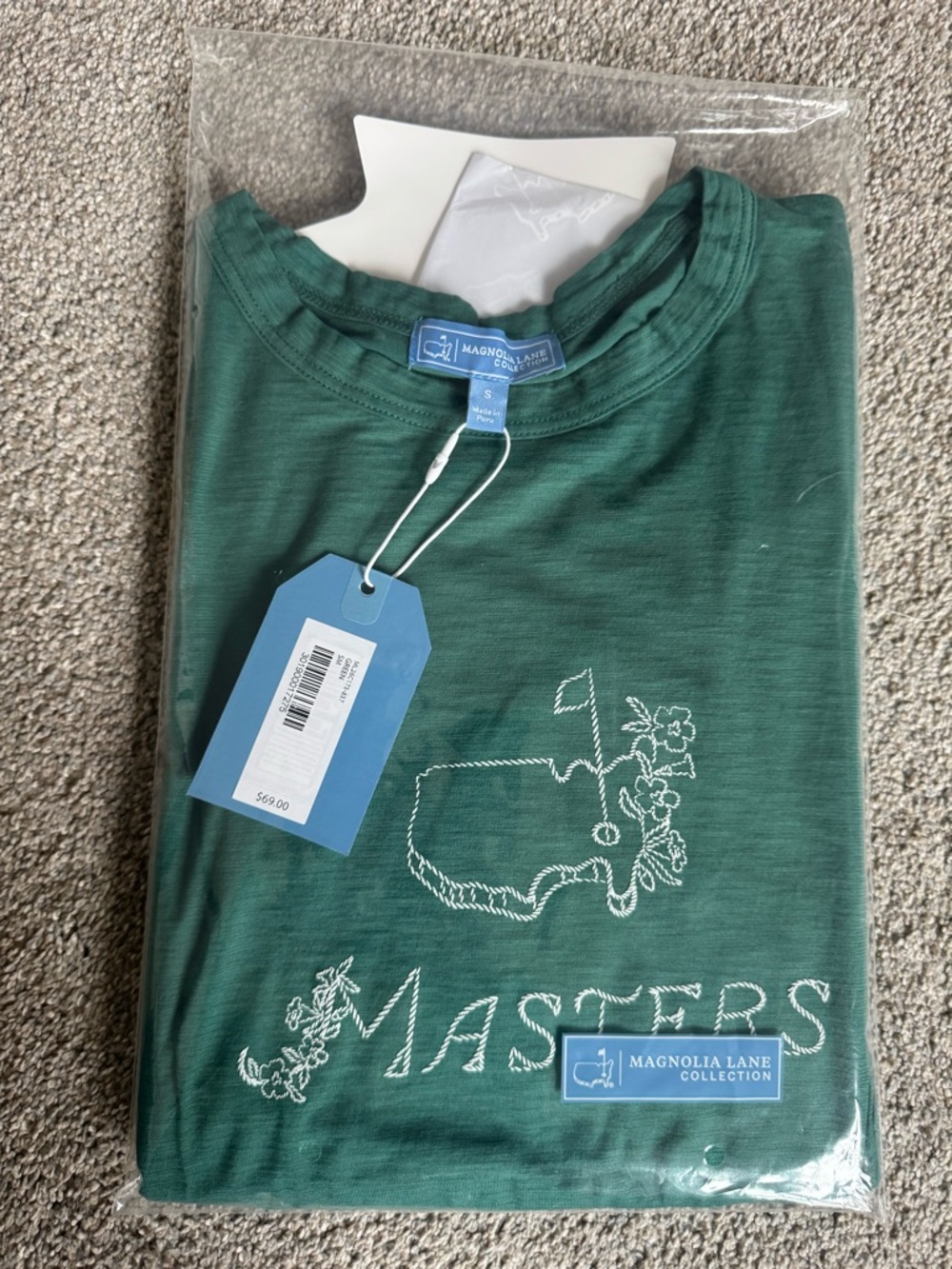 Masters 2026 Magnolia Lane Collection Green Embroidered Short Sleeve Tee